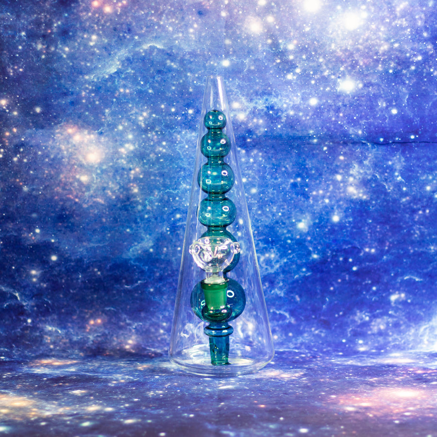 Bubble vase water pipe- teal