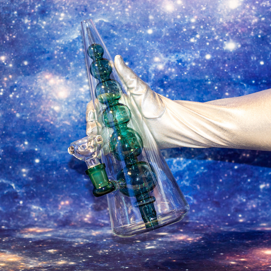 Bubble vase water pipe- teal
