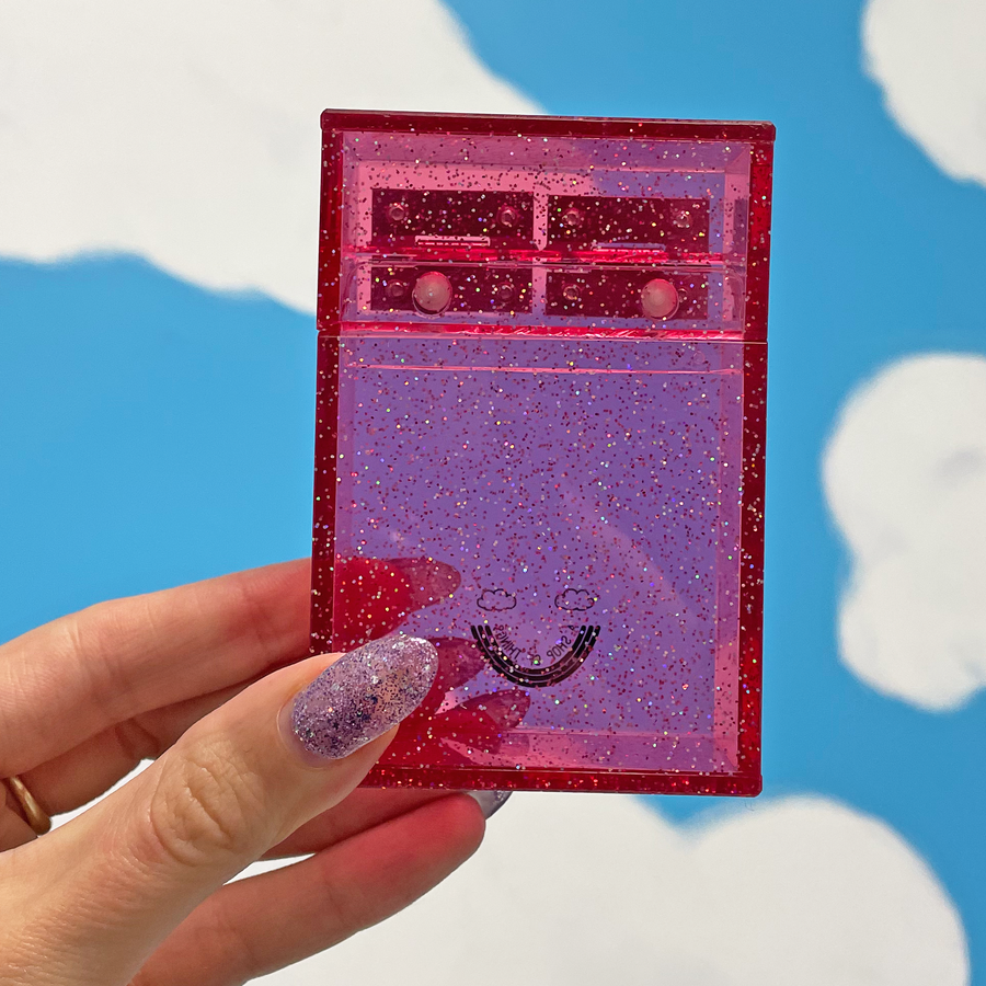 Glitter Cigarette Box- Pink