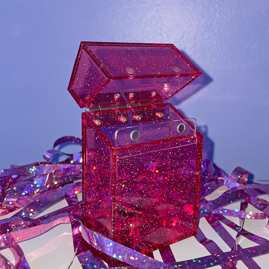 Glitter Cigarette Box- Pink