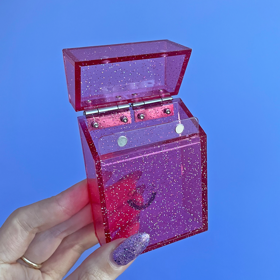 Glitter Cigarette Box- Pink