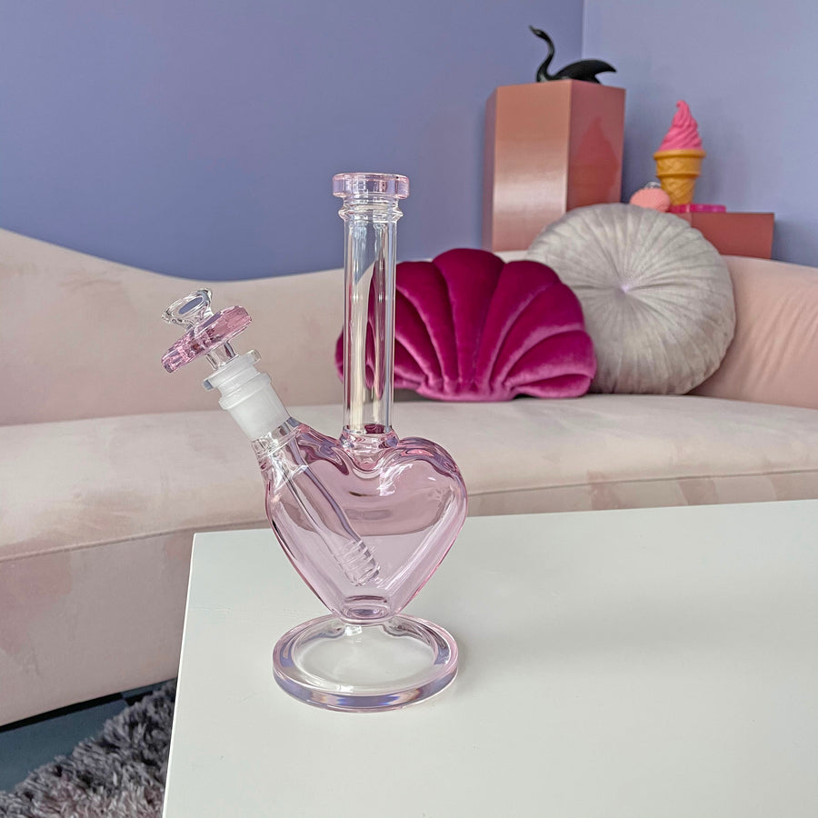 Heart Water Pipe- Pink
