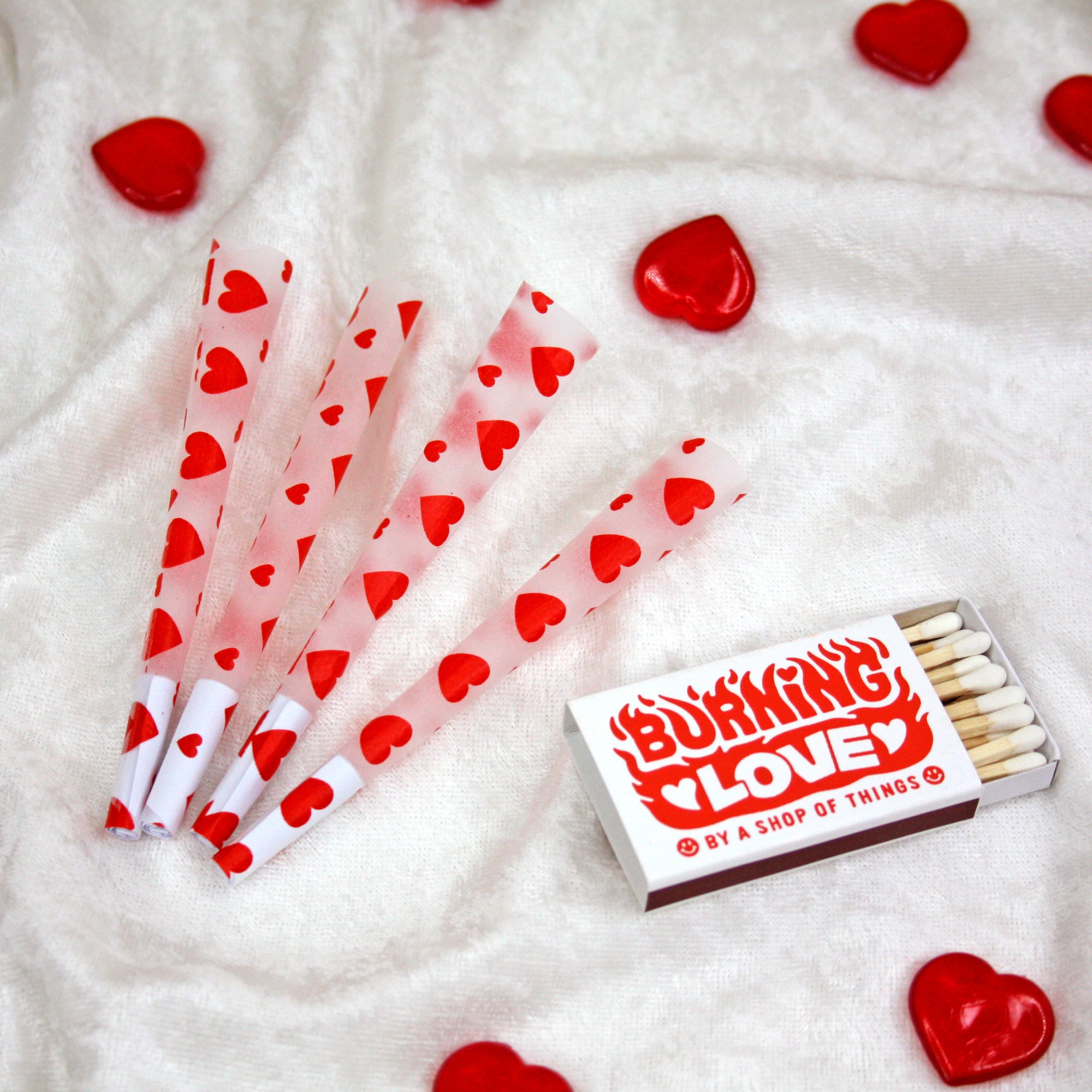 4 Pack- Red Heart Cones