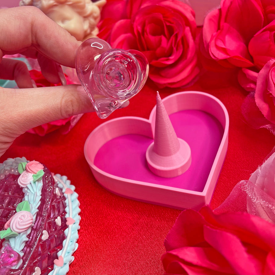 Pink Heart Debowler Ash Tray