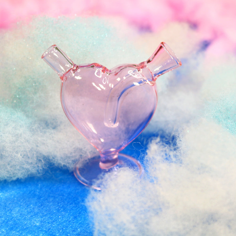 Mini Heart Bubbler- pink