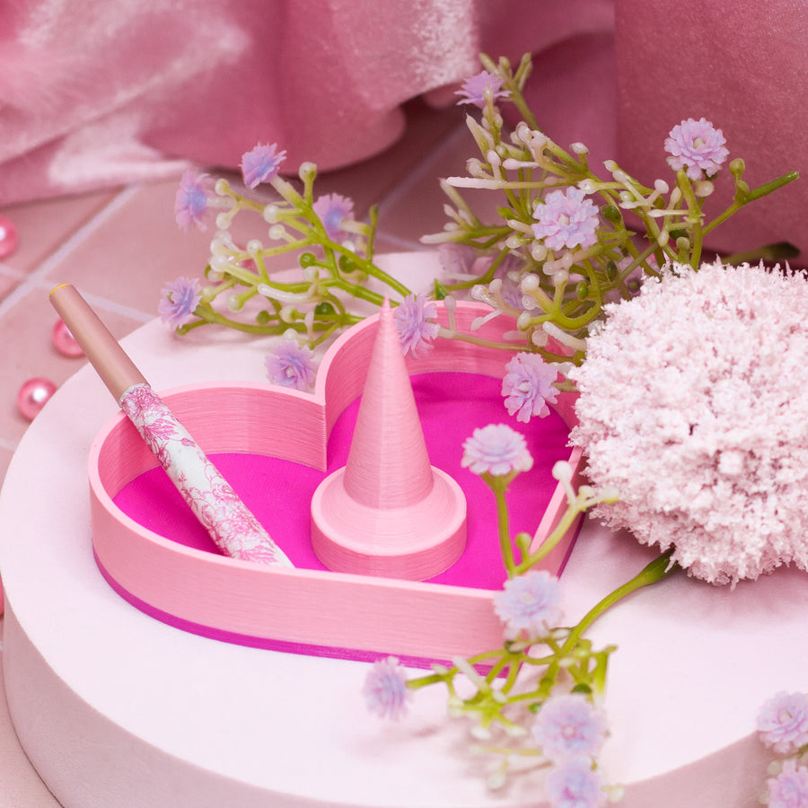 Pink Heart Debowler Ash Tray
