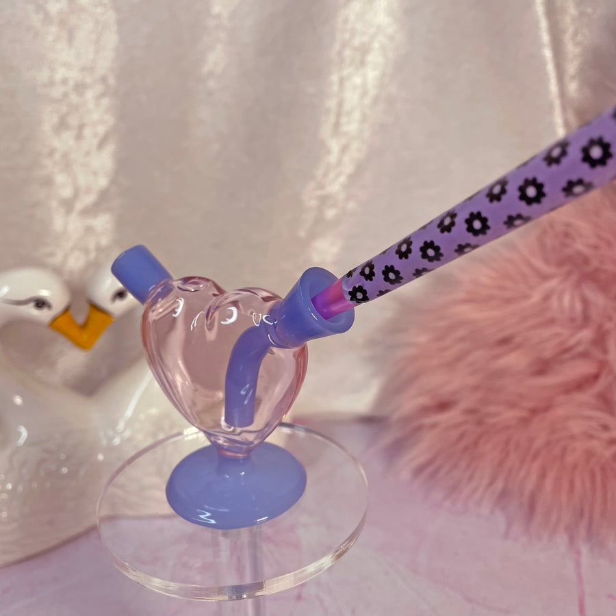 Mini Heart Bubbler- pink and purple