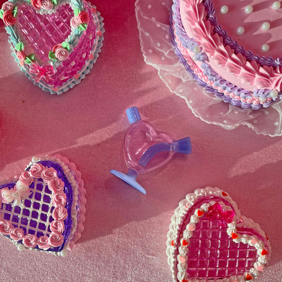 Mini Heart Bubbler- pink and purple