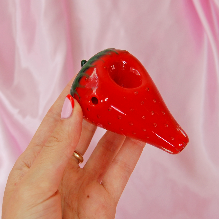 Glass Fruit Pipe in Jumbo Strawberry