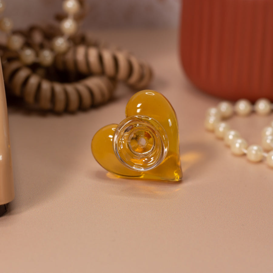 Groovy Heart Bong- Amber