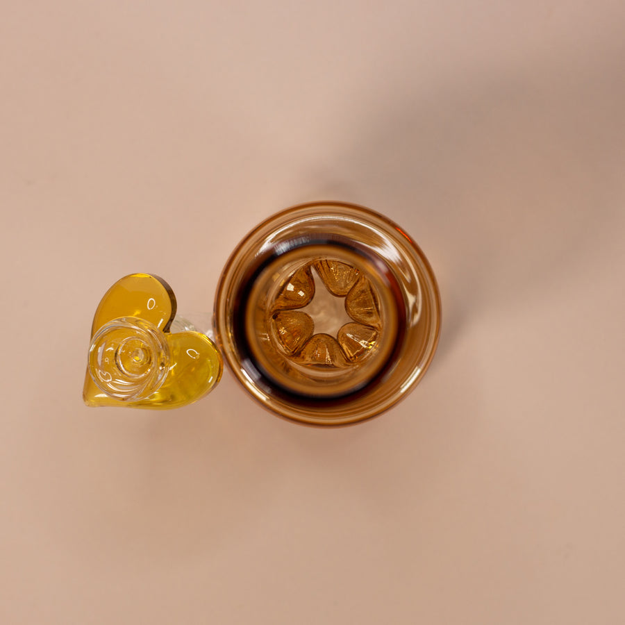 Groovy Heart Bong- Amber