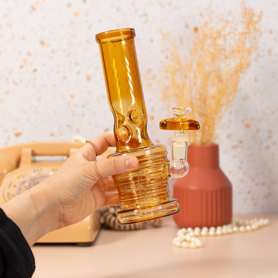 Groovy Heart Bong- Amber